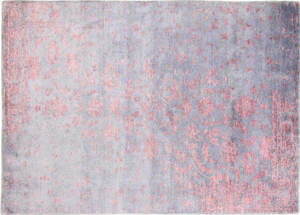 Moderner Teppich 150x200 Handgeknüpft Grau Abstrakt Orientalisch UNIKAT Kurzflor