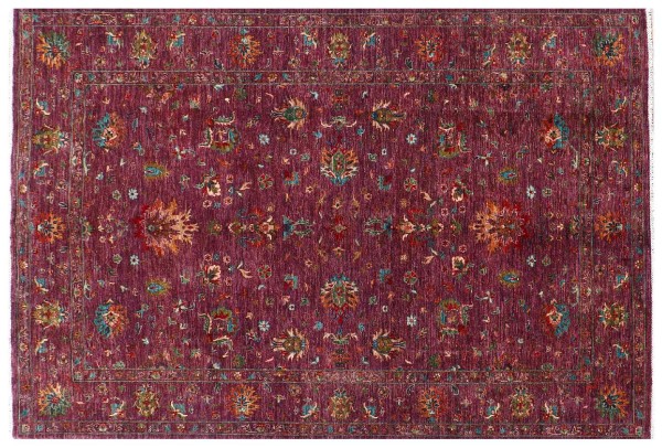 Afghan Ziegler Khorjin Ariana Carpet 200x300 Hand Knotted Brown Floral Orient c 