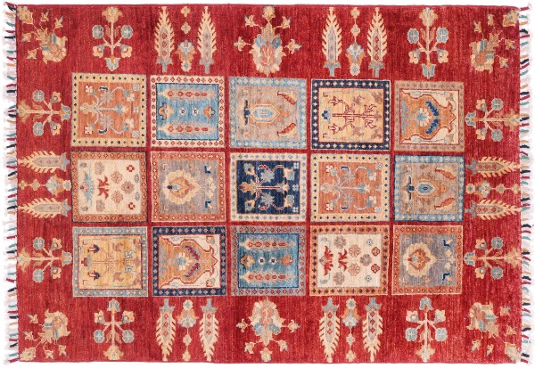 Afghan Ziegler Khorjin Bakhtiar Rug 100x150 Hand Knotted Red Field Pattern Orient