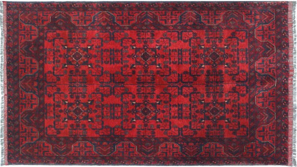 Afghan Khal Mohammadi Teppich 120x190 Handgeknüpft Braun Geometrisch Orient Kurzflor