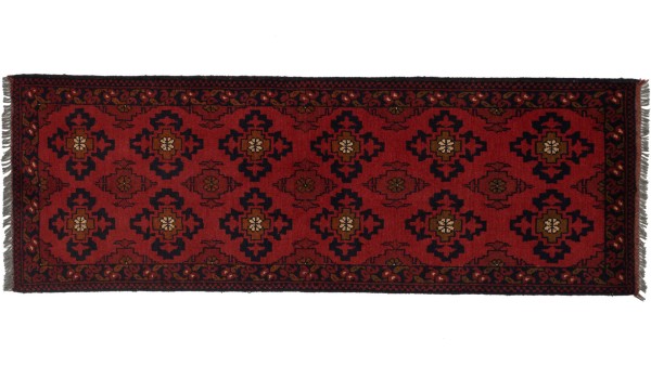 Afghan Khal Mohammadi 150x55 Handgeknüpft Teppich 60x150 Läufer Braun Geometrisch