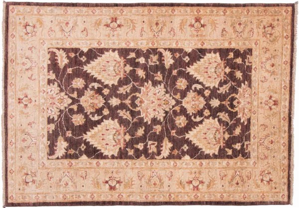 Afghan Chobi Ziegler Rug 120x170 Hand Knotted Beige Oriental Orient Short Pile