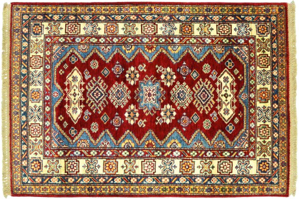 Afghan Kazak Fein 148x103 Handgeknüpft Orientteppich 100x150 Rot Umrandung Wolle