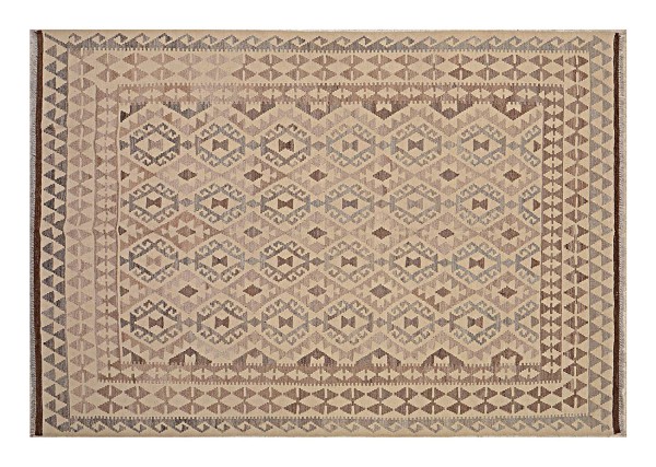 Afghan Kelim Old Style Natural Teppich 170x240 Handgewebt Beige Geometrisch Handarbeit