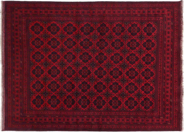 Afghan Khal Mohammadi Rug 240x340 Hand Knotted Red Patterned Orient Short Pile