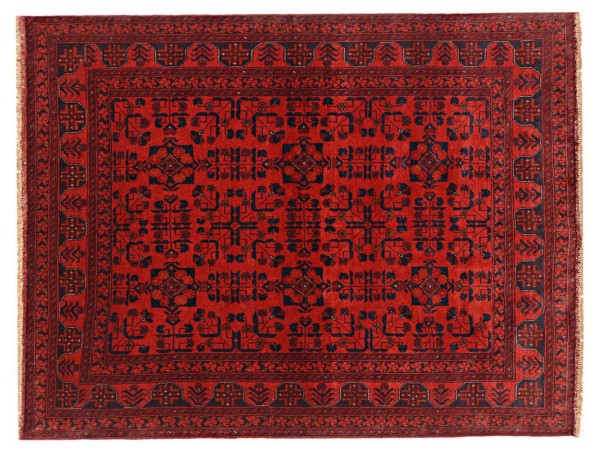 Afghan Khal Mohammadi Rug 150x200 Hand Knotted Brown Geometric Orient Short Pile