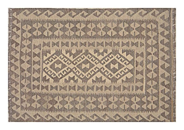 Afghan Kilim Old Style Natural Carpet 100x140 Handwoven Beige Geometric Handmade